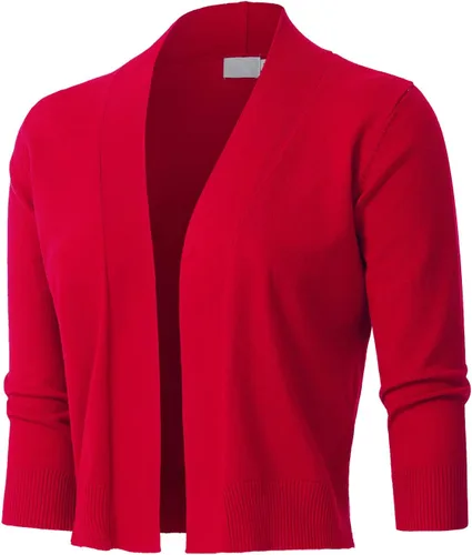 Vista 3 de Cárdigan corto clásico de manga 34 para mujer (S3XL)