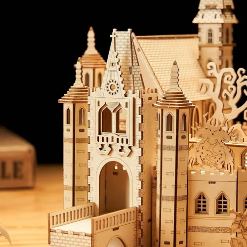 Vista 4 de Rompecabezas de madera 3D Knight Creed: Lost Castle Models, rompecabezas y rompecabezas para Navidad/cumpleaños, regalos para adultos y adolescentes