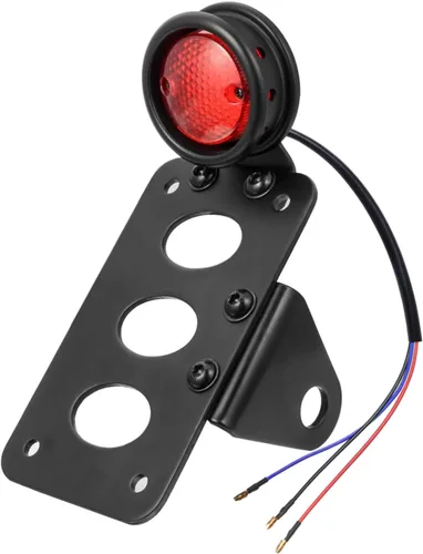 Vista 10 de Amazicha Luz de freno trasera LED para motocicleta de 3/4 pulgadas con soporte, IP67 impermeable para placa de matrícula de montaje lateral