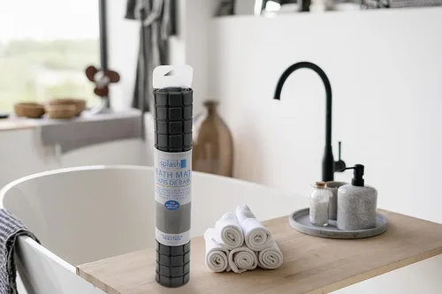 Vista 7 de Splash Home Axess - Tapete para bañera antideslizante, con 112 ventosas y agujeros de drenaje, tapete de baño para bañera, 27.6 pulgadas de largo x