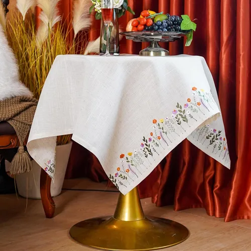 Vista 2 de ARTABLE Mantel pequeño de encaje de macramé de otoño y Navidad, para Acción de Gracias, al aire libre, granja, rústico, cocina, fiesta, cumpleaños
