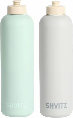 Vista 17 de Botella de agua deportiva – Cuerpo exprimible suave al tacto con boquilla de una sola mano, ligera, sin derrames, para gimnasio, cardio y deportes
