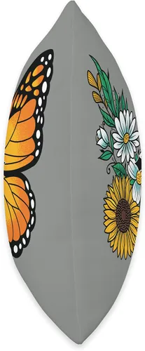 Vista 2 de Smarty Pants Designs Almohada floral con diseño de mariposas, 16 x 16 pulgadas, multicolor