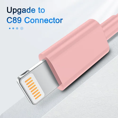 Vista 5 de Paquete de 4 cables de carga para iPhone de 6 pies de largo, USB a Lightning, USB 2.4A, cable de carga rápida para iPhone 14/13/12/11 Pro/11/XS