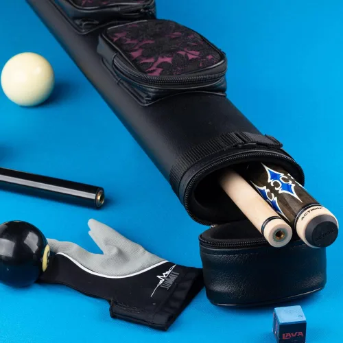 Vista 6 de Action ACL22 - Estuche para taco de piscina de encaje duro de 2 x 2 Negro con encaje rosa