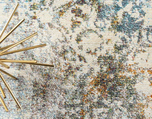 Vista 5 de Unique Loom Baracoa Collection - Alfombra Panamericana (5 pies 5 pulgadas x 8 pies, rectangular, crema/azul)