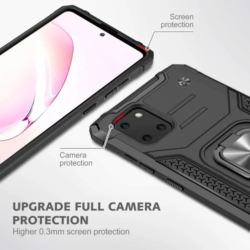 Vista 8 de Asuwish Funda para teléfono Samsung Galaxy Note 10 Lite con protector de pantalla de vidrio templado y soporte de anillo delgado híbrido protector