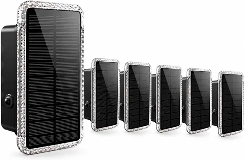 Vista 11 de vighep Paquete de 8 luces solares para valla al aire libre, luces de pared Negro
