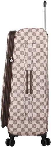Vista 84 de Steve Madden Equipaje de diseñador, Chalet Gris Claro, Juego de maleta giratoria ligera expandible de 3 piezas - Juego de viaje