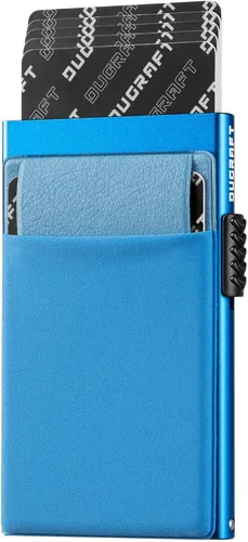Vista 34 de DUGRAFT Tarjetero para tarjetas de crédito con bolsillo para dinero, minimalista, delgado, de aluminio, de metal, para hombres, con bloqueo RFID
