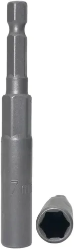 Vista 2 de Llave de vaso de 1/4 de pulgada con vástago hexagonal profunda, adaptador de llave eléctrica, herramienta de taladro de tuerca, 2 piezas (0.276 in)