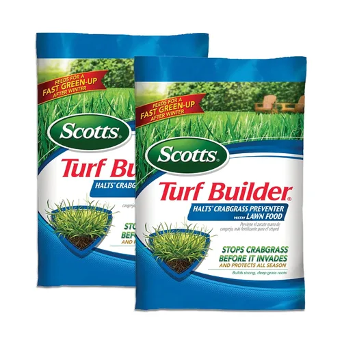 Vista 11 de Scotts Turf Builder fertilizante para césped - Con repelente para crabgrass HALTS Herbicida pre-emergente, fertilizante para césped, cubre 5,000