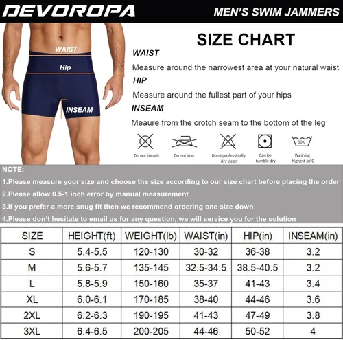 Vista 7 de DEVOROPA Traje de baño deportivo de compresión para hombre, pantalones cortos de natación de secado rápido