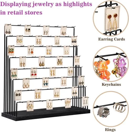 Vista 2 de Soporte de exhibición de aretes para vender, soporte de exhibición de aretes, exhibición de joyas para vender tarjetas de aretes, pulseras