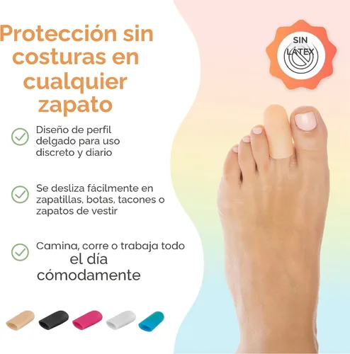 Vista 3 de ZenToes Paquete de 6 protectores de gel para los dedos de los pies, amortigua y protege para proporcionar alivio de uñas perdidas o encarnadas, Beige