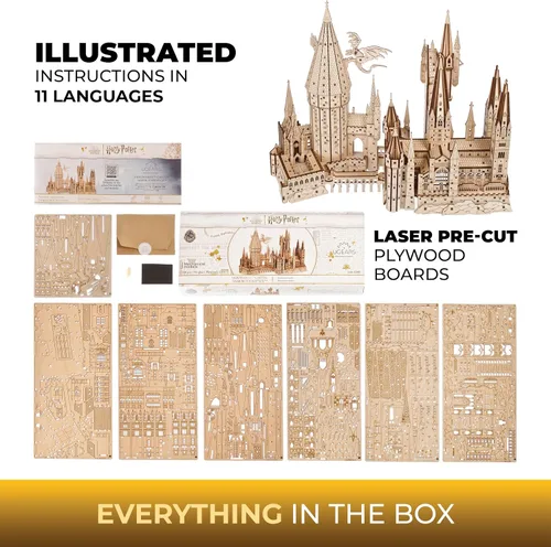 Vista 6 de UGEARS Harry Potter Hogwarts Castle 3D rompecabezas de madera para adultos