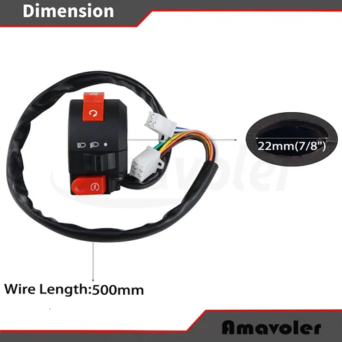 Vista 2 de Ensamblaje de Interruptor de Manillar de 3 Funciones de 7/8" Piezas de Reemplazo del Mercado de Repuestos Reemplazo para 50cc 70cc 90cc 110cc 125cc