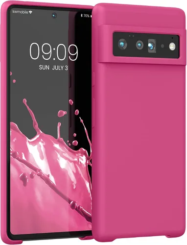 Vista 378 de kwmobile Funda Compatible con Google Pixel 6 Pro - Funda de Teléfono de Silicona TPU con Acabado Suave - Azul Caribe