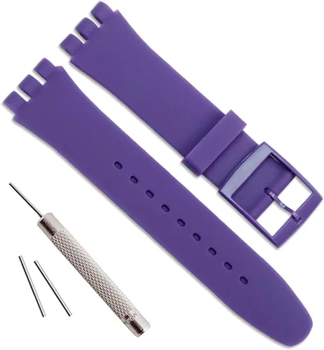 Vista 51 de Correa de reloj de goma de silicona/correa de reloj de repuesto para Swatch (0.669 in 0.748 in 0.787 in)
