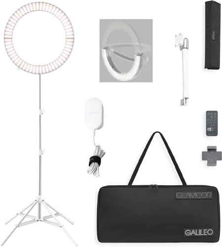 Vista 7 de GLAMCOR Galileo Pro Kit: anillo de luz plegable con soporte, anillo de luz portátil para creador de contenido del teléfono con función Bluetooth
