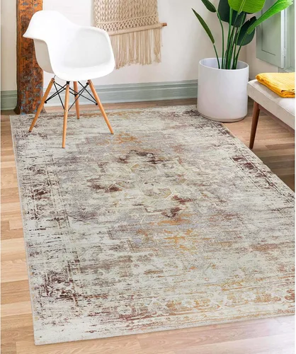 Vista 33 de SUPERIOR Medallion - Alfombra lavable, respaldo de algodón, alfombra para mesa de comedor, alfombra para vestíbulo, de fácil cuidado, alfombra Negro