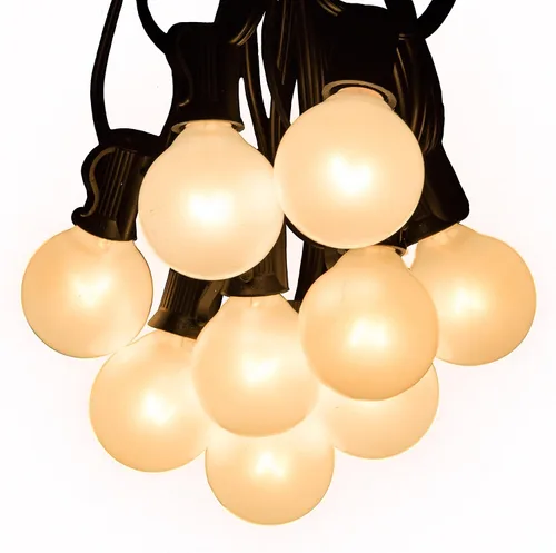 Vista 8 de Hometown Evolution, Inc. White Pearl - Guirnalda de luces para patio al aire libre