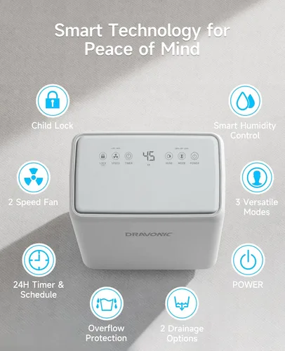 Vista 4 de 2,000 Sq.Ft Dehumidifier for Basement & Large Room with Drain Hose 30 Pints Capacity with Quiet Operation for Home and Bedroom, 3 Modes, Auto
