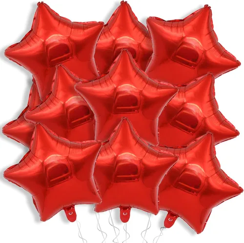 Vista 7 de Globos de papel de aluminio con forma de estrella de arena beige, marrón y blanco, 10 globos de Mylar en forma de estrellas de 18 pulgadas