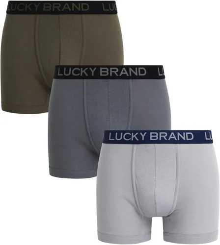 Vista 8 de Lucky Brand Mens Boxer Briefs - 3 Pack Cotton Underwear For Men, 5" Inseam Aleación/Super Sonic/Azul Azure