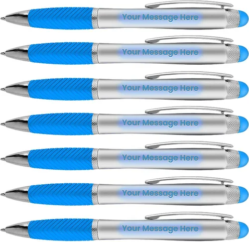 Vista 13 de Bolígrafos personalizados, paquete de 80 grabados láser sin granel, bolígrafo de 3 pulgadas, lápiz óptico y área personalizada con luz, nombre