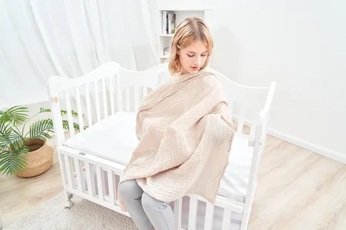 Vista 9 de CottCare Mantas envolventes de muselina para bebés para niños y niñas, paquete de 4 unidades, transpirables y agradables al tacto, mantas Verde