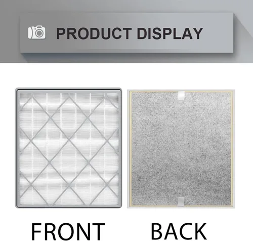 Vista 5 de Filtro Hepa HE400 de repuesto compatible con purificador de aire Shark HE4FKPET HE400 HE401 HE402 y HE405 con 4 ventiladores, filtración de 3 etapas