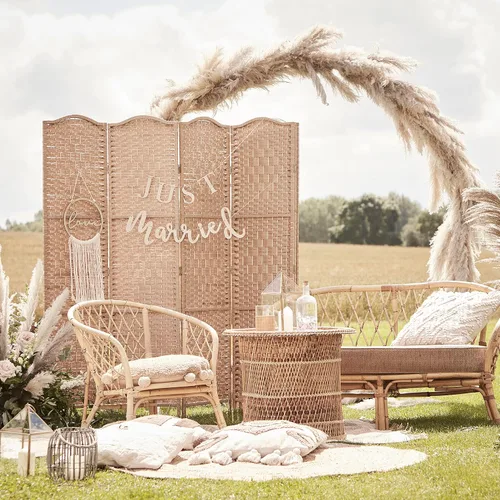 Vista 5 de Ginger Ray Lámpara de araña de macramé hecha a mano para bodas, fiestas o decoración del hogar