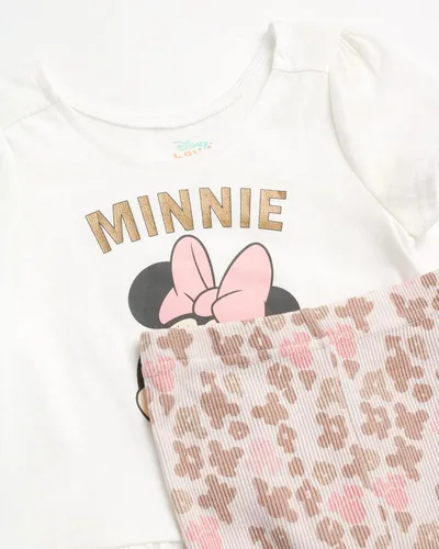 Vista 2 de Disney Conjunto de leggings para bebé 2 piezas de camiseta y leggings de Minnie Mouse (Talla 12M-4T)