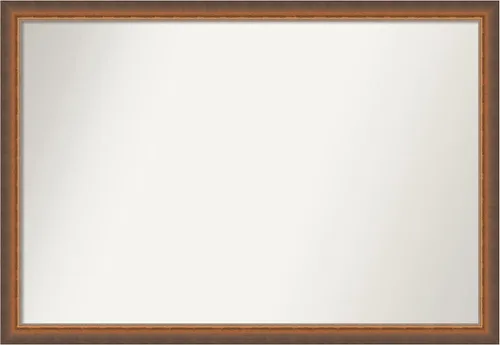 Vista 254 de Amanti Art Espejo de baño de bronce para sobre fregadero, 29 x 19 pulgadas, espejo rectangular de bronce antiguo, marco de madera tradicional
