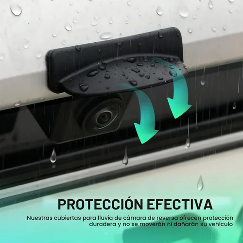 Vista 7 de Protector de lluvia para cámara de respaldo de automóvil, cubierta de silicona para cámara de visión trasera, protector impermeable para mayor Negro