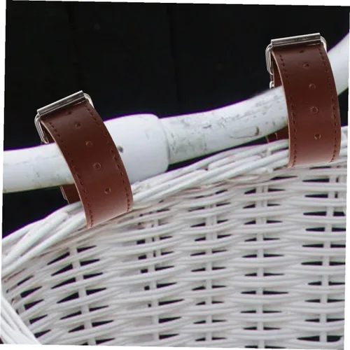 Vista 8 de BESPORTBLE 4 Pairs Bike Basket Straps Leather Leash Kid Bike Basket Kid Leash Bike Cargo Leather Straps Bike Front