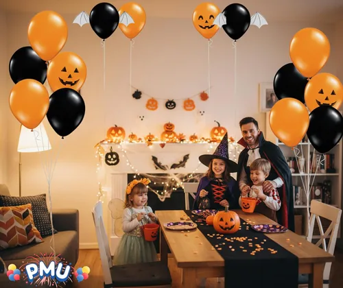 Vista 2 de Qualatex Globos de látex surtidos de Halloween de 11 pulgadas (100 unidades)