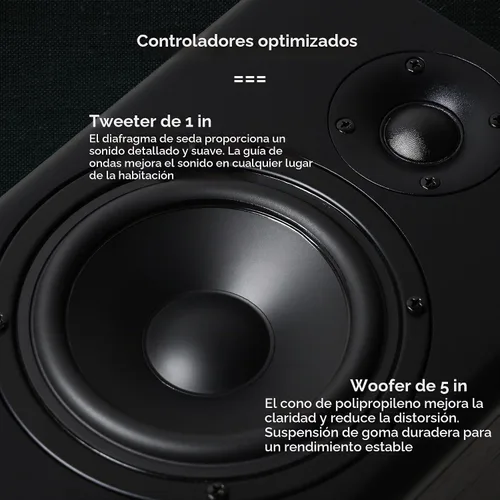 Vista 5 de NEUMITECH NEUMI BS5P-ARC Altavoces de estantería con alimentación de 75 vatios, Bluetooth, HDMI, USB, Óptico, Coaxial, Control remoto, Woofer de 5