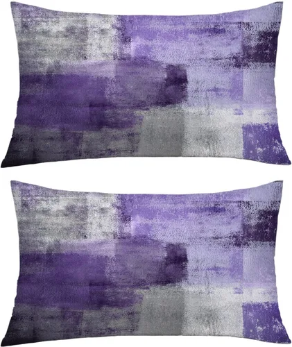 Vista 13 de Almohadas de terciopelo decorativas abstractas de color azul y gris, fundas de almohada de 16 x 16 pulgadas Juego de 2, azul marino, gris, fundas