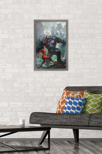 Vista 2 de Trends International Marvel Comics-Spider-Woman-Venom #161 - Póster de pared, 14.725 x 22.375 pulgadas, versión enmarcada de madera de granero