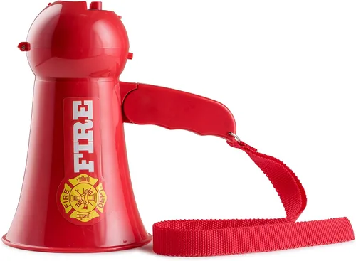 Vista 2 de Megáfono de bomberos de juguete para niños con sonido de sirena Micrófono de juguete manual