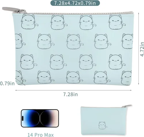 Vista 5 de Manmihealth Bonita bolsa de maquillaje de silicona para gatos, bolsas de cosméticos para mujeres, soporte para brochas de maquillaje de viaje, bolsa