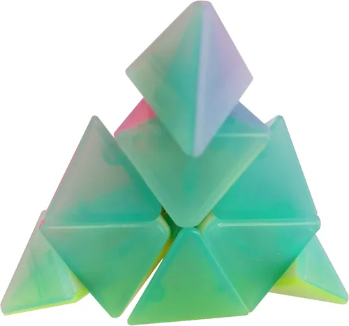 Vista 5 de Jelly Windmill Speed Cube Pirámide Speed Cube Triángulo Sin Pegatinas Color Vívido Cubo Mágico 3x3x3 Juguete de rompecabezas resistente y suave
