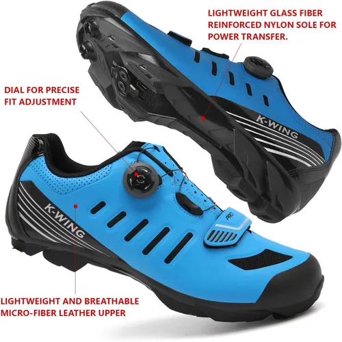 Vista 6 de Zapatos de ciclismo unisex compatibles con Pelaton para interiores, zapatos de bicicleta de carretera, zapatos de bicicleta de montaña para hombres