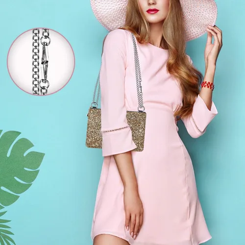 Vista 3 de GM LIKKIE Bolso de mano cruzado para mujer, bolso de noche con purpurina, bolso de boda con lentejuelas para fiesta