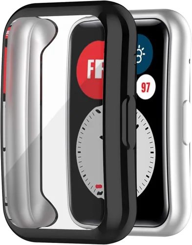 Vista 2 de BabyValley Funda compatible con Huawei Watch Fit Case Cobertura completa Protector de pantalla Carcasa para reloj Fit (negro)