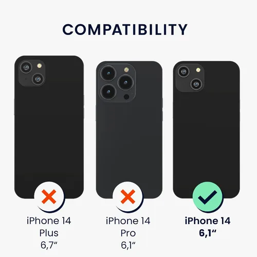 Vista 6 de kwmobile Funda de madera compatible con Apple iPhone 14, brújula de navegación, color marrón oscuro