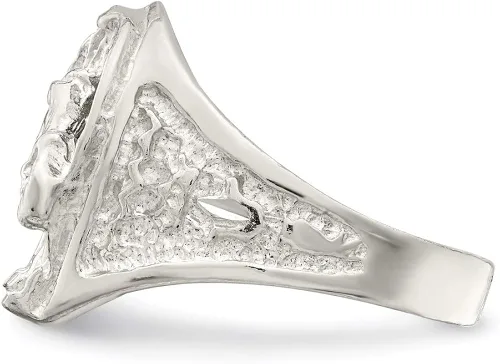 Vista 4 de Herradura de plata esterlina con anillo de cabeza de caballo estilo QR134-9, Metal, no conocido