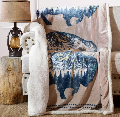 Vista 46 de Carstens, Inc. Dean Crouser - Manta de forro polar Sherpa de gran tamaño, 54 x 68 pulgadas, A Moment's Rest